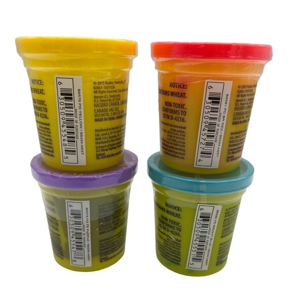 4 Cans Play-Doh Bright Blue, Purple, Red, Yellow New Sealed Hasbro 3oz - Picture 2 of 3
